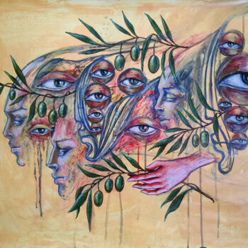Картина под названием "Olive Branch" - Mariya Markina, Подлинное произведение искусства, Акрил