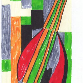 Desenho intitulada "Violão VIII" por Mariza Sbrissa, Obras de arte originais, Acrílico