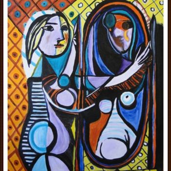 Pintura titulada "Mulher em Frente ao…" por Mariza Sbrissa, Obra de arte original, Acrílico