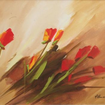 Malarstwo zatytułowany „buquet tulipas” autorstwa M. Almeida, Oryginalna praca