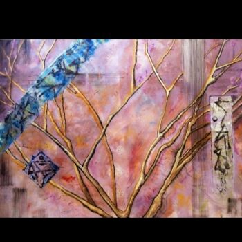 "Éveil du printemps" başlıklı Tablo Marjolaine Pelé tarafından, Orijinal sanat, Pigmentler Ahşap Sedye çerçevesi üzerine mon…
