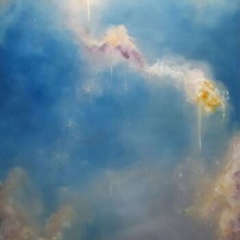 Pittura intitolato "La mer de nuage" da Marjolaine Pelé, Opera d'arte originale, Olio Montato su Telaio per barella in legno