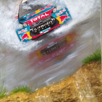 Painting titled "Rallye sports" by Marjolaine Perreau, Original Artwork, Acrylic Mounted on Wood Stretcher frame