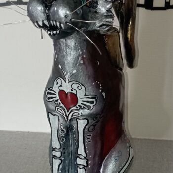 "Chat mexicain vase" başlıklı Heykel Marjolaine Perreau tarafından, Orijinal sanat, Kil