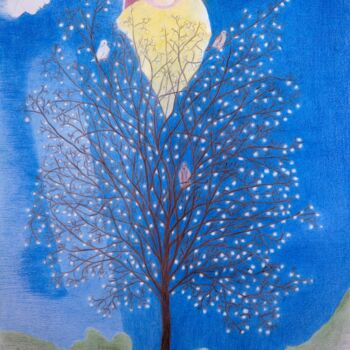 Dibujo titulada "A Winter Tree" por Marjolein Gamble, Obra de arte original, Lápiz