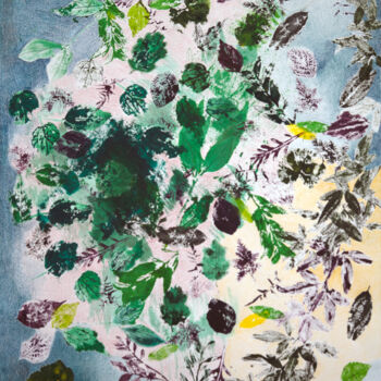 Peinture intitulée "Autumnal Leaf Prints" par Marjolein Gamble, Œuvre d'art originale, Aquarelle