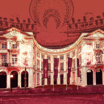 Arte digital titulada "Royal Theatre of Th…" por Marjoline Delahaye, Obra de arte original, Trabajo Digital 2D Montado en Ba…