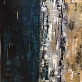 Painting titled "Nuit d'hiver" by Joëlle Marjollet, Original Artwork, Acrylic