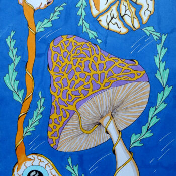 图画 标题为“Mycélium” 由Marjorie Planchenault, 原创艺术品, 标记