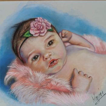 Dessin intitulée "petite fleur" par Marjorie Artiste Pastelliste, Œuvre d'art originale, Pastel