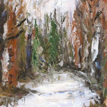 Painting titled "hiver" by Marjyne, Original Artwork, Oil