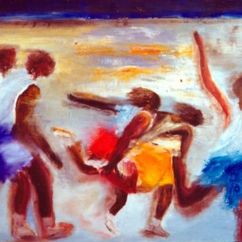 Peinture intitulée "vive le sport" par Marjyne, Œuvre d'art originale, Huile