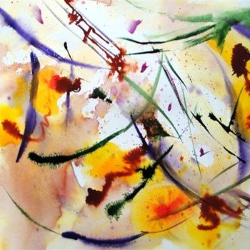 Pittura intitolato "abstraction" da Marjyne, Opera d'arte originale, Acquarello