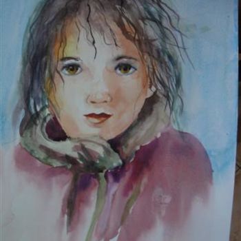 Painting titled "Gribouille" by Marjyne, Original Artwork, Watercolor