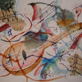 Ζωγραφική με τίτλο "mandoline" από Marjyne, Αυθεντικά έργα τέχνης