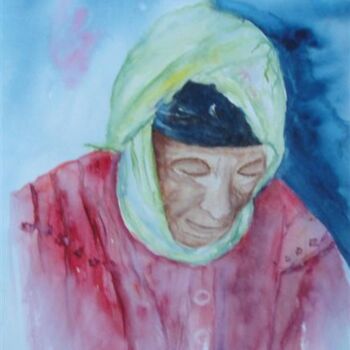 Pittura intitolato "visage du Maroc" da Marjyne, Opera d'arte originale