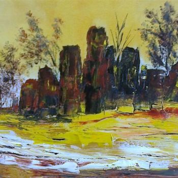 Painting titled "labeaume-ardeche-le…" by Marjyne, Original Artwork, Oil