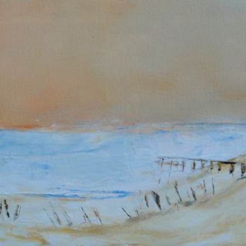 Schilderij getiteld "coucher-de-soleil-b…" door Marjyne, Origineel Kunstwerk, Olie