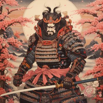 Arts numériques intitulée "Guerrero Samurai" par Mark Eting, Œuvre d'art originale, Image générée par l'IA