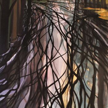Картина под названием "Water meadows" - Mark Harris, Подлинное произведение искусства, Акрил Установлен на Деревянная рама д…