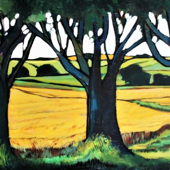 Pintura titulada "Three Tree" por Mark Harris, Obra de arte original, Acrílico Montado en Bastidor de camilla de madera