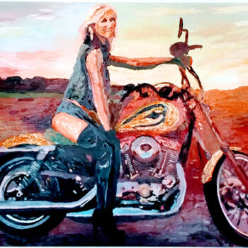Картина под названием ""Jani & Goldy"" - Mark Herzog, Подлинное произведение искусства, Масло Установлен на Деревянная рама…
