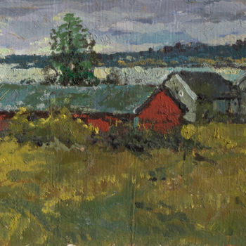 Painting titled "The village of Kras…" by Mark Kremer, Original Artwork, Oil
