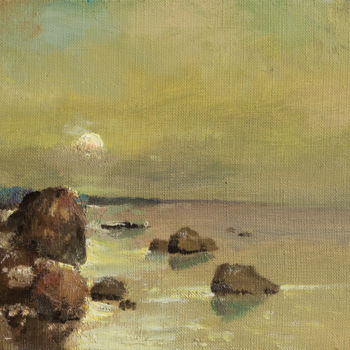 Pittura intitolato "On Lake Ladoga" da Mark Kremer, Opera d'arte originale, Olio