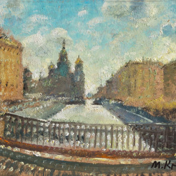 Malerei mit dem Titel "Leningrad in 1970" von Mark Kremer, Original-Kunstwerk, Öl
