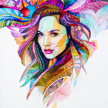 Рисунок под названием "Patterns collide" - Mark Kucherov, Подлинное произведение искусства, Цветные карандаши