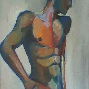 Pintura intitulada "Nu masculin" por Mark Luxton, Obras de arte originais