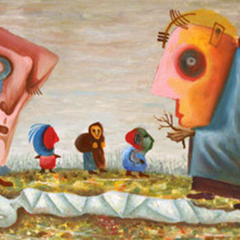 Malarstwo zatytułowany „Шествие лжецов” autorstwa Марк Макаров, Oryginalna praca, Olej