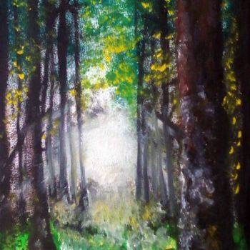 Pintura titulada "Alba nel bosco" por Mark Matta, Obra de arte original, Oleo