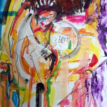 Painting titled "Mapa 2 Young Indian…" by Mark Peintre, Original Artwork, Acrylic