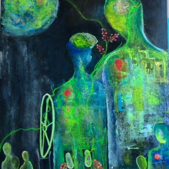 Картина под названием "Сказка о зеленом ко…" - Mark Rafaevich, Подлинное произведение искусства, Акрил Установлен на Деревян…