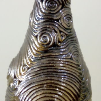 Sculpture titled "Golden Energy" by Mark Raymond Majchrzak, Original Artwork, Ceramics