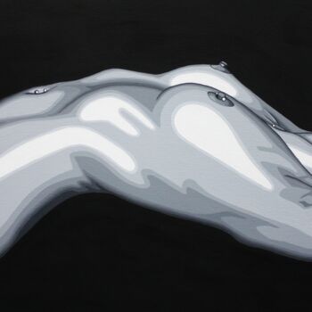 Painting titled "Shades of Grey III" by Mark Roberts, Original Artwork, Acrylic
