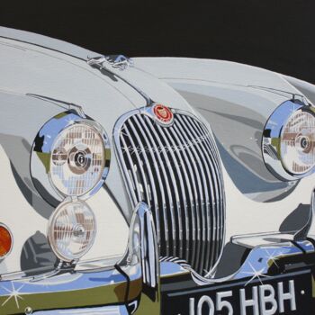 Painting titled "jaguar-xk-150.jpg" by Mark Roberts, Original Artwork, Acrylic