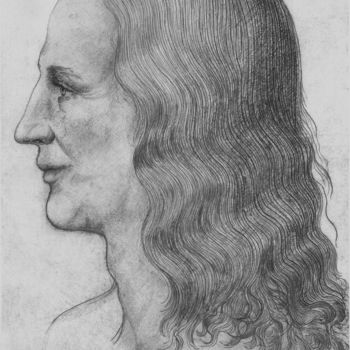 Dessin intitulée "3-leonardo-face-rec…" par Michael Schwahn, Œuvre d'art originale, Photographie numérique