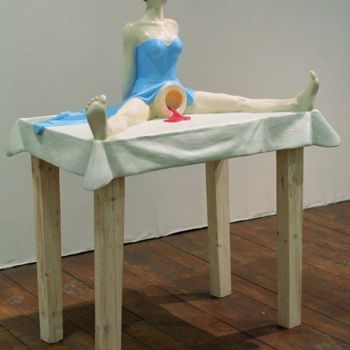 Sculpture intitulée "Princess (Bloody St…" par Marketa Koreckova, Œuvre d'art originale, Bois