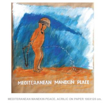 Painting titled "Mediteranean Maneki…" by Mark Guberman, Original Artwork