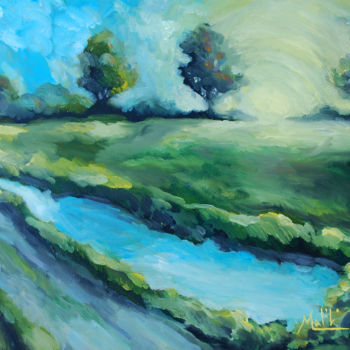 Painting titled "Kalinga Creek" by Mark Malinowski, Original Artwork, Oil