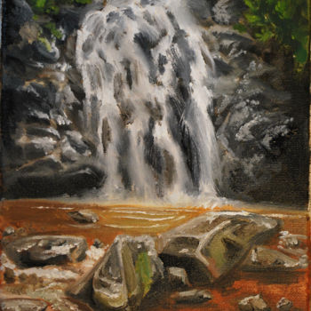 绘画 标题为“waterfall oil paint…” 由Mark Malinowski, 原创艺术品, 油