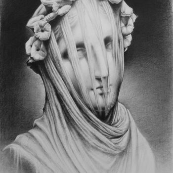 Dibujo titulada "Veiled Lady (Tribut…" por Marko Karadjinovic, Obra de arte original, Lápiz