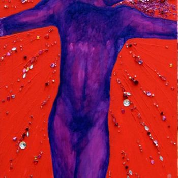 Картина под названием "Red Christ" - Marko Sosic, Подлинное произведение искусства, Масло