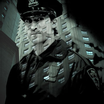 "NYC FACES - Policem…" başlıklı Dijital Sanat Marko Liver tarafından, Orijinal sanat, Foto Montaj