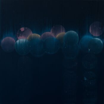 Painting titled "Lichter XV" by Markus Honerla, Original Artwork, Lacquer Mounted on Wood Stretcher frame