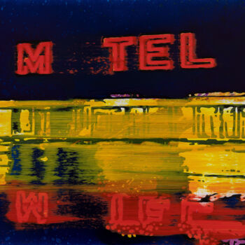 Painting titled "MOTEL II" by Markus Honerla, Original Artwork, Oil Mounted on Wood Stretcher frame