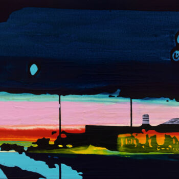 Картина под названием "Country Road III" - Markus Honerla, Подлинное произведение искусства, лак Установлен на Деревянная ра…