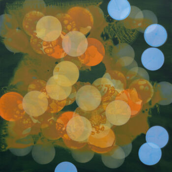 Painting titled "Lichter XLVI" by Markus Honerla, Original Artwork, Lacquer Mounted on Wood Stretcher frame